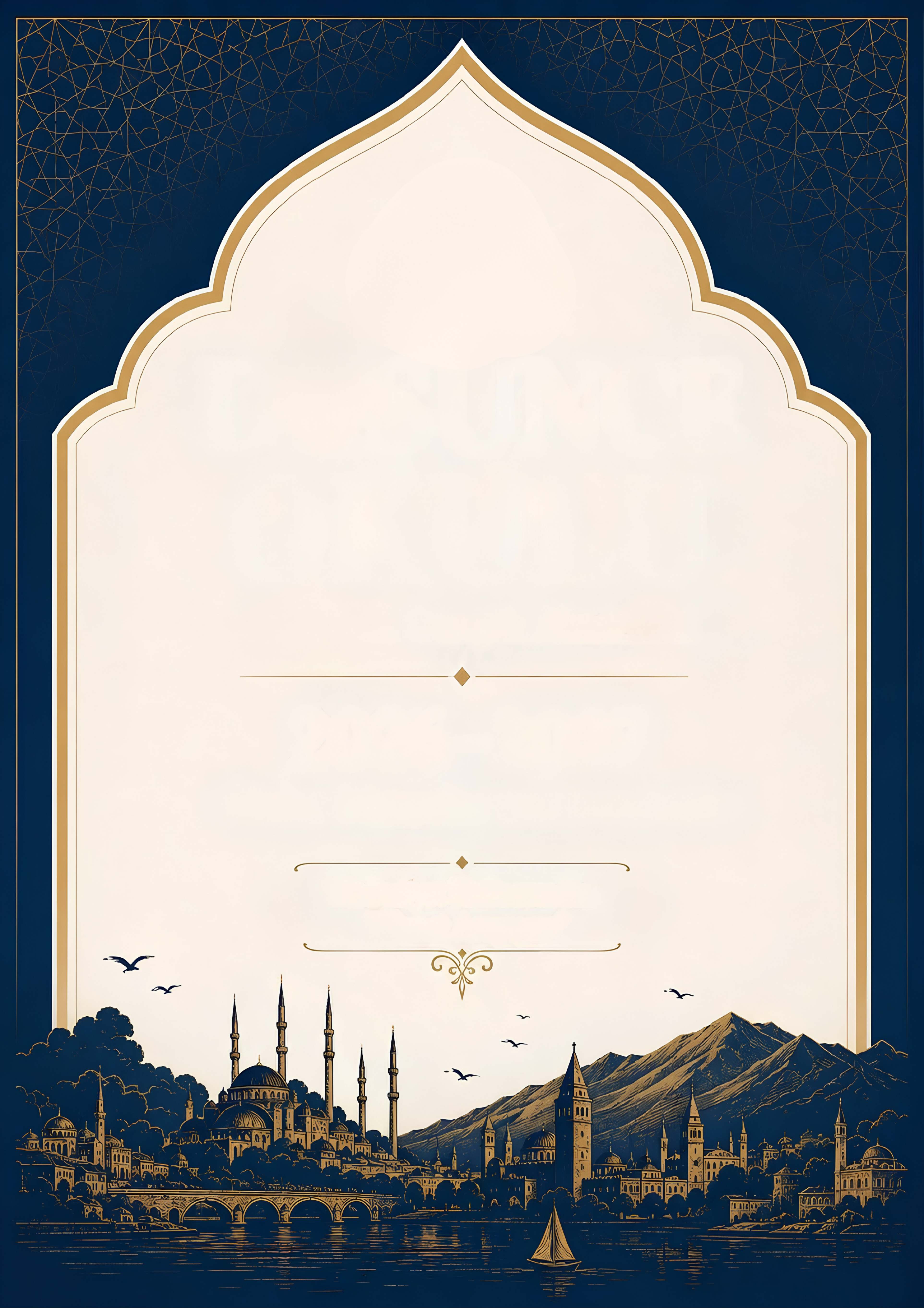 Altın kemerli Osmanlı şehir silueti